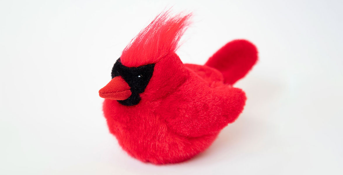 Northern Cardinal plush.
